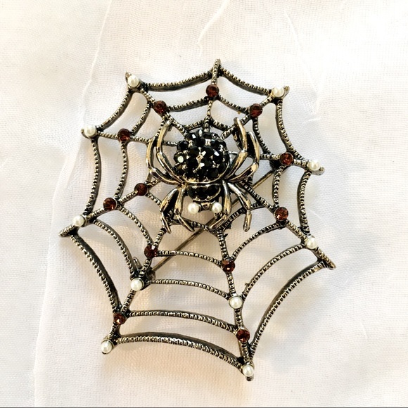 Sparkling Spider Brooch Pin/Pendant - Picture 1 of 7